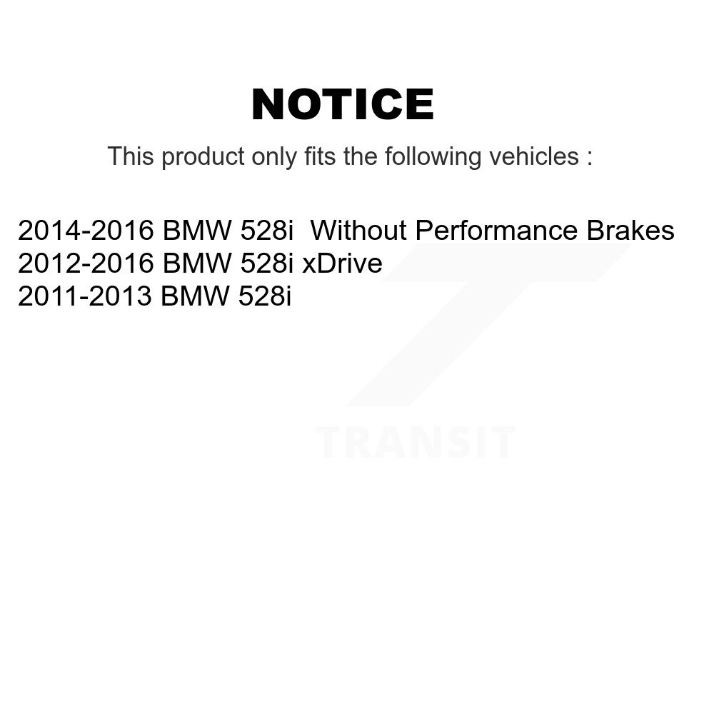 Front Rear Disc Brake Caliper Left Right Side (Driver Passenger) Kit For BMW 528i xDrive KBC-100563 - Image 2