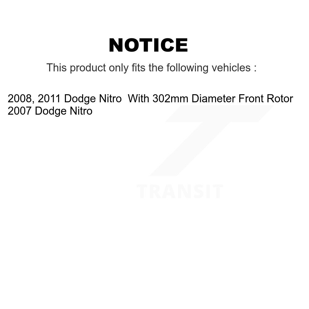 Front Disc Brake Caliper Rotors And Ceramic Pads Kit For Dodge Nitro KC8-100039C - Image 2