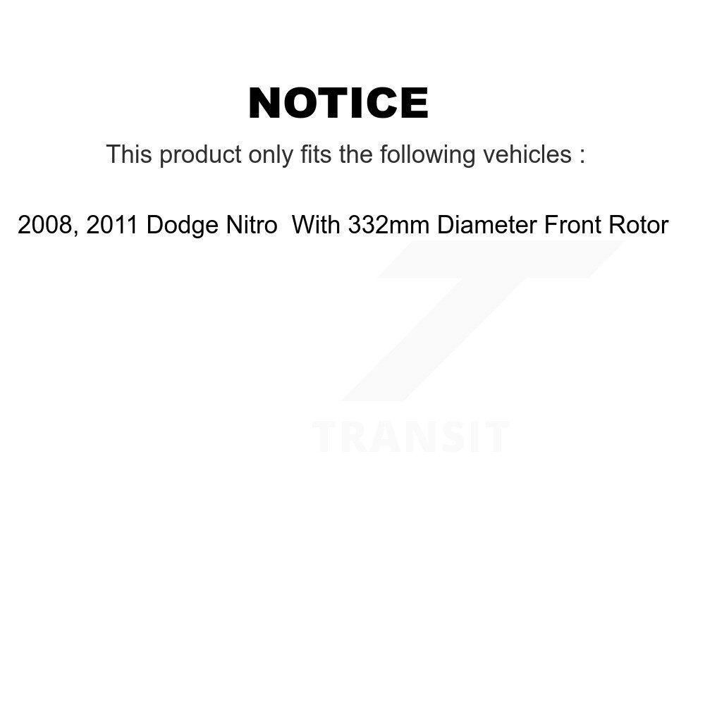 Front Disc Brake Caliper Rotors And Ceramic Pads Kit For Dodge Nitro KC8-100040C - Image 2