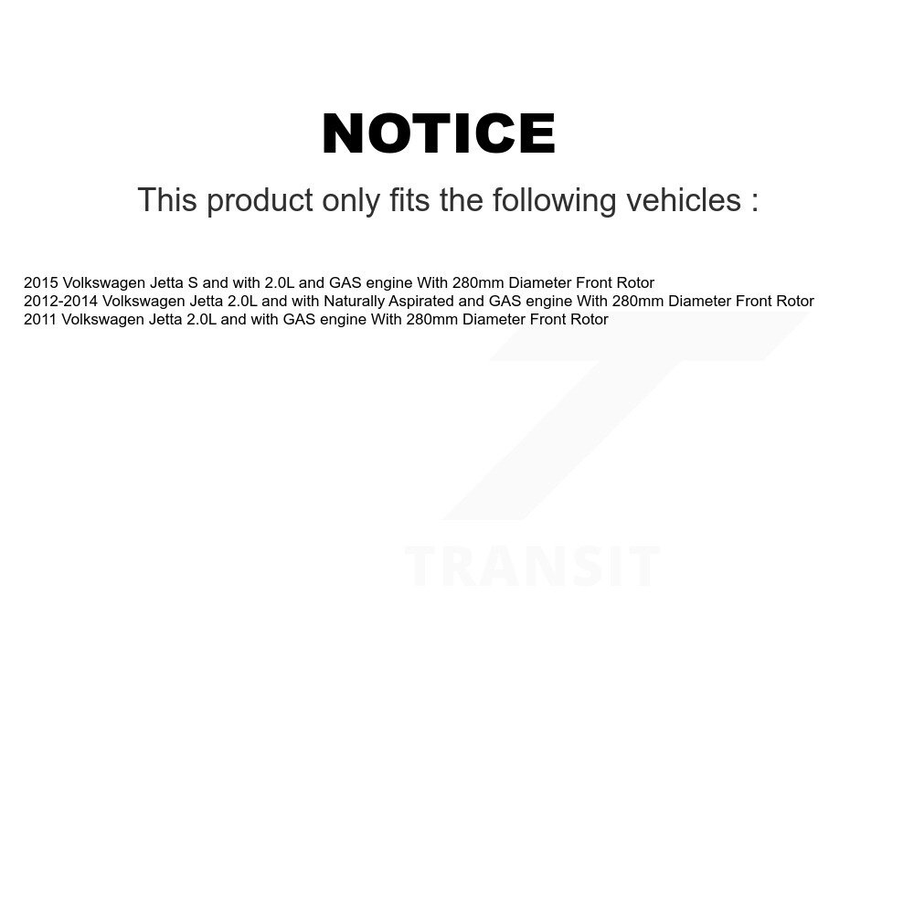 Front Disc Brake Caliper Rotors And Ceramic Pads Kit For Volkswagen Jetta KC8-100050C - Image 2