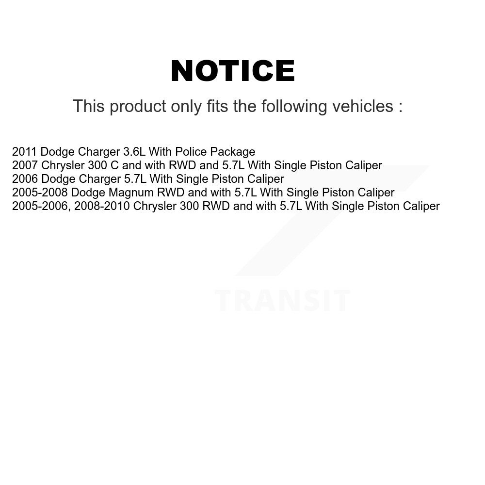 Front Disc Brake Caliper Rotor And Ceramic Pad Kit For Chrysler 300 Dodge Charger Magnum KC8-100077C - Image 2