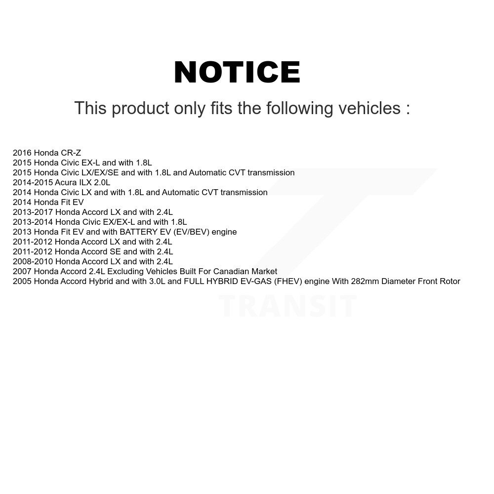 Front Disc Brake Caliper Rotor Ceramic Pad Kit For Honda Civic Accord Fit Acura ILX CR-Z KC8-100090C - Image 2