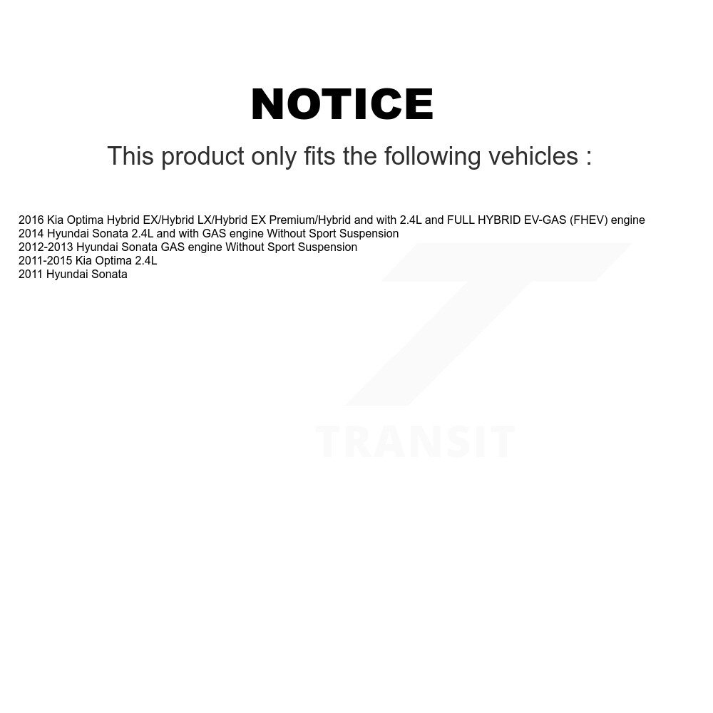 Front Disc Brake Caliper Rotors And Ceramic Pads Kit For Hyundai Sonata Kia Optima KC8-100100C - Image 2