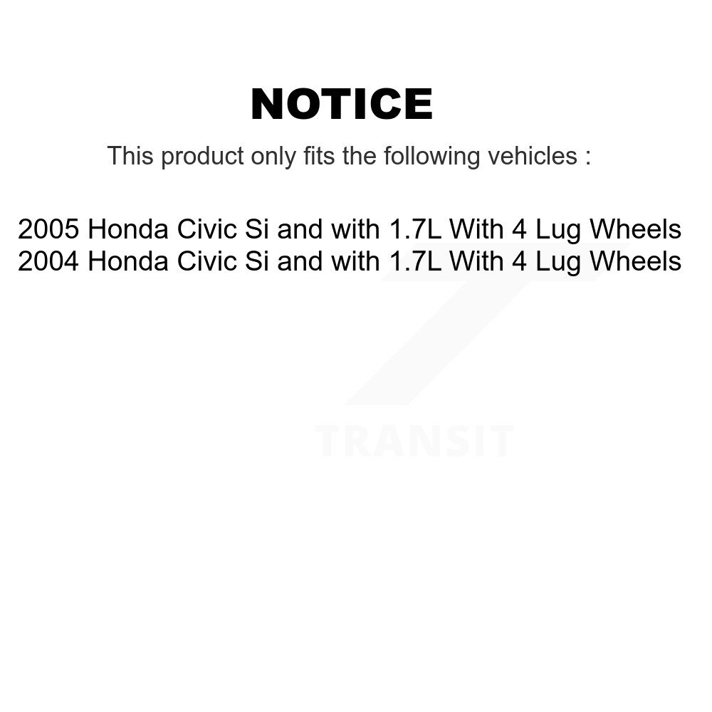 Front Brake Caliper Rotor Ceramic Pad Kit For Honda Civic Si with 1.7L With 4 Lug Wheels KC8-100118C - Image 2