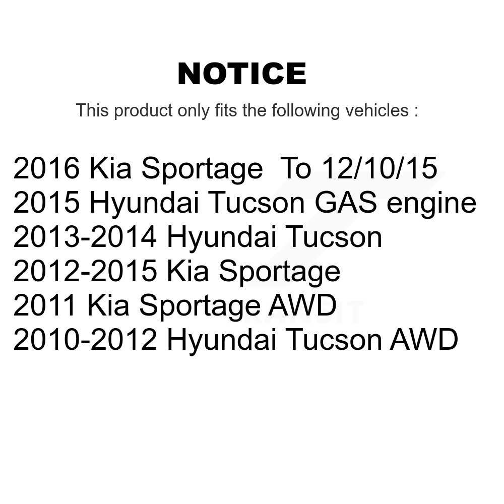 Front Disc Brake Caliper Rotors And Ceramic Pads Kit For Hyundai Tucson Kia Sportage KC8-100128C - Image 2