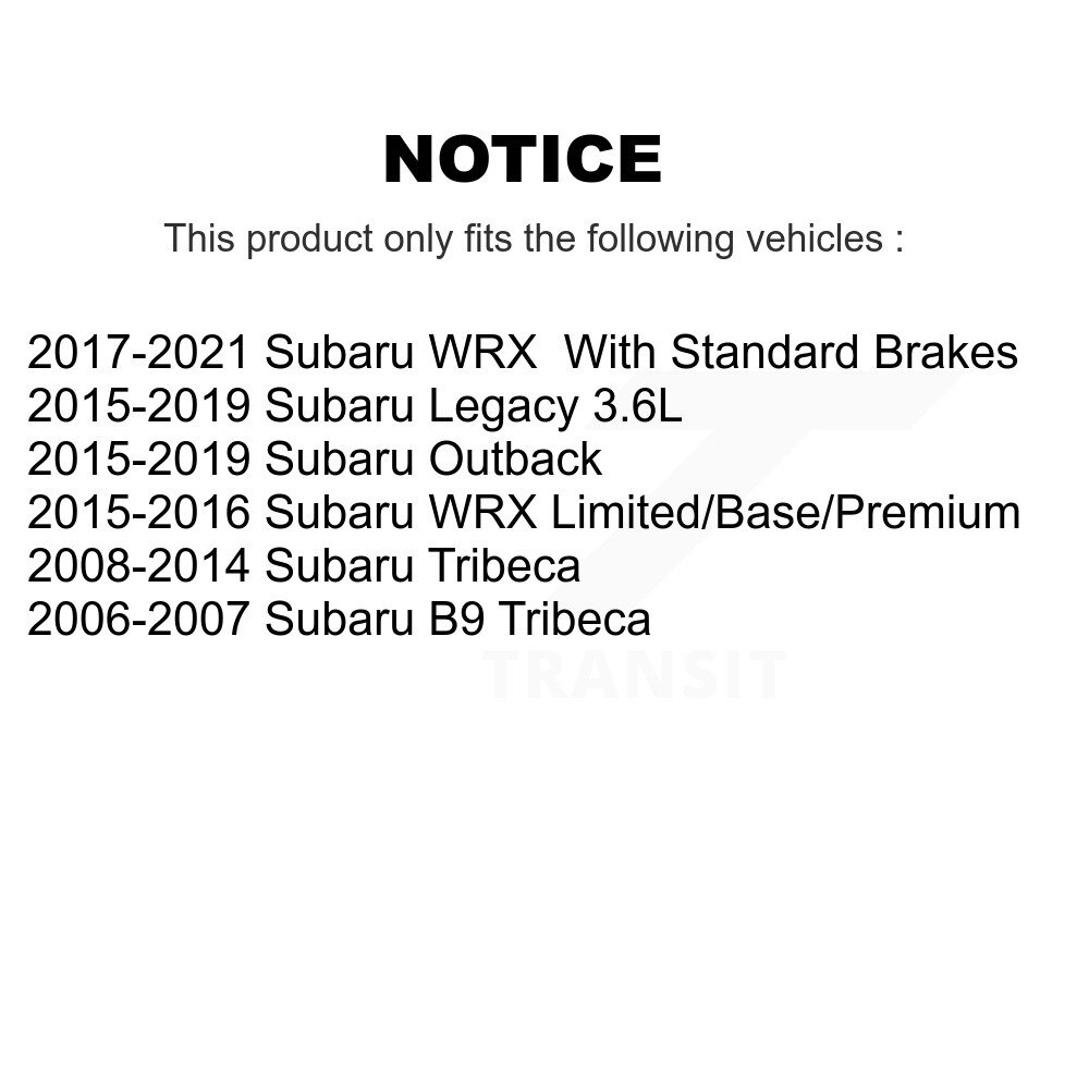 Front Disc Brake Caliper Rotors Ceramic Pad Kit For Subaru Outback WRX Legacy Tribeca B9 KC8-100134C - Image 2