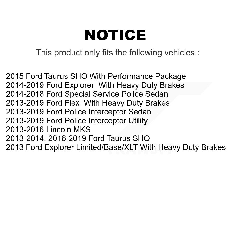 Front Brake Caliper Rotor & Ceramic Pad Kit For Ford Explorer Flex Taurus Police Utility KC8-100142C - Image 2