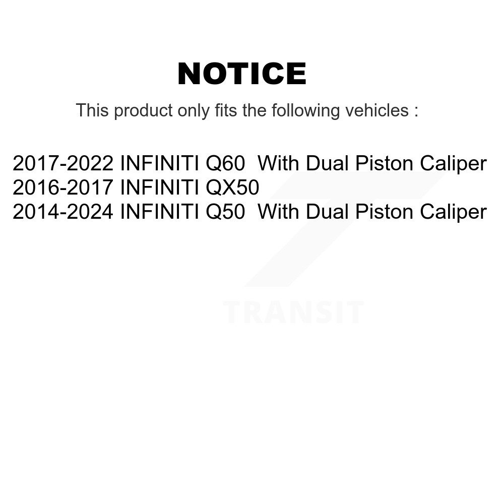 Front Disc Brake Caliper Rotors And Ceramic Pads Kit For INFINITI Q50 QX50 Q60 KC8-100185C - Image 2