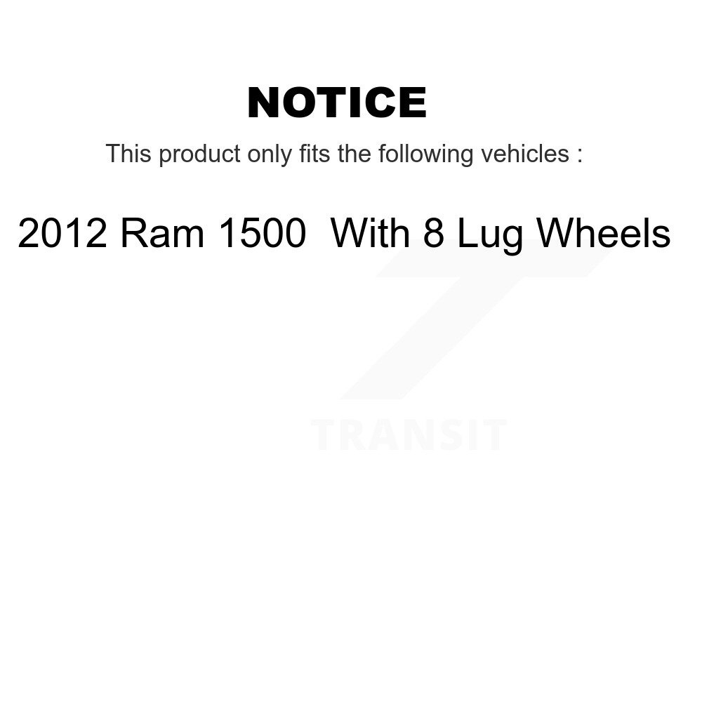 Front Disc Brake Caliper Rotors And Ceramic Pads Kit For 2012 Ram 1500 With 8 Lug Wheels KC8-100197C - Image 2