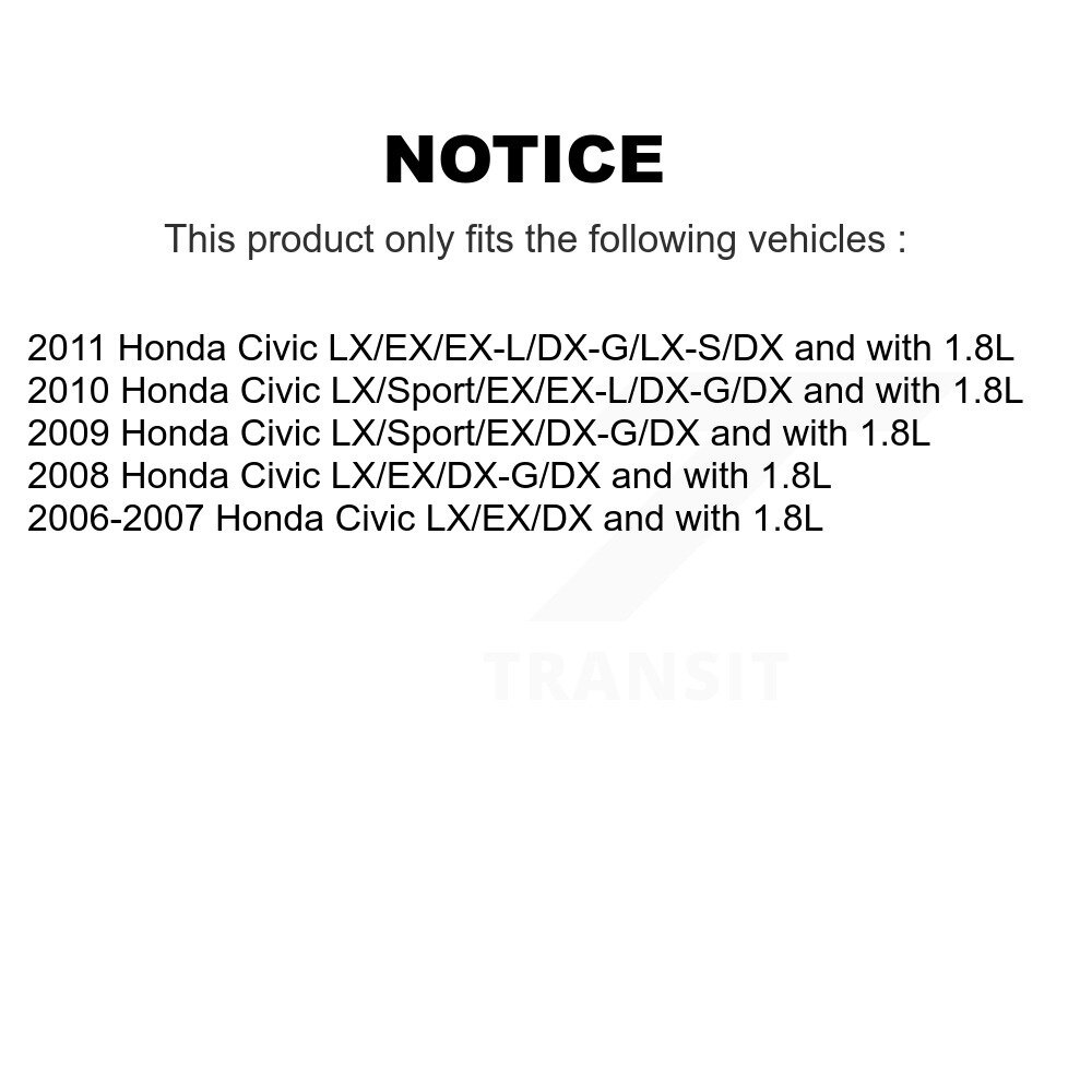 Front Disc Brake Caliper Rotors And Ceramic Pads Kit For Honda Civic KC8-100204C - Image 2