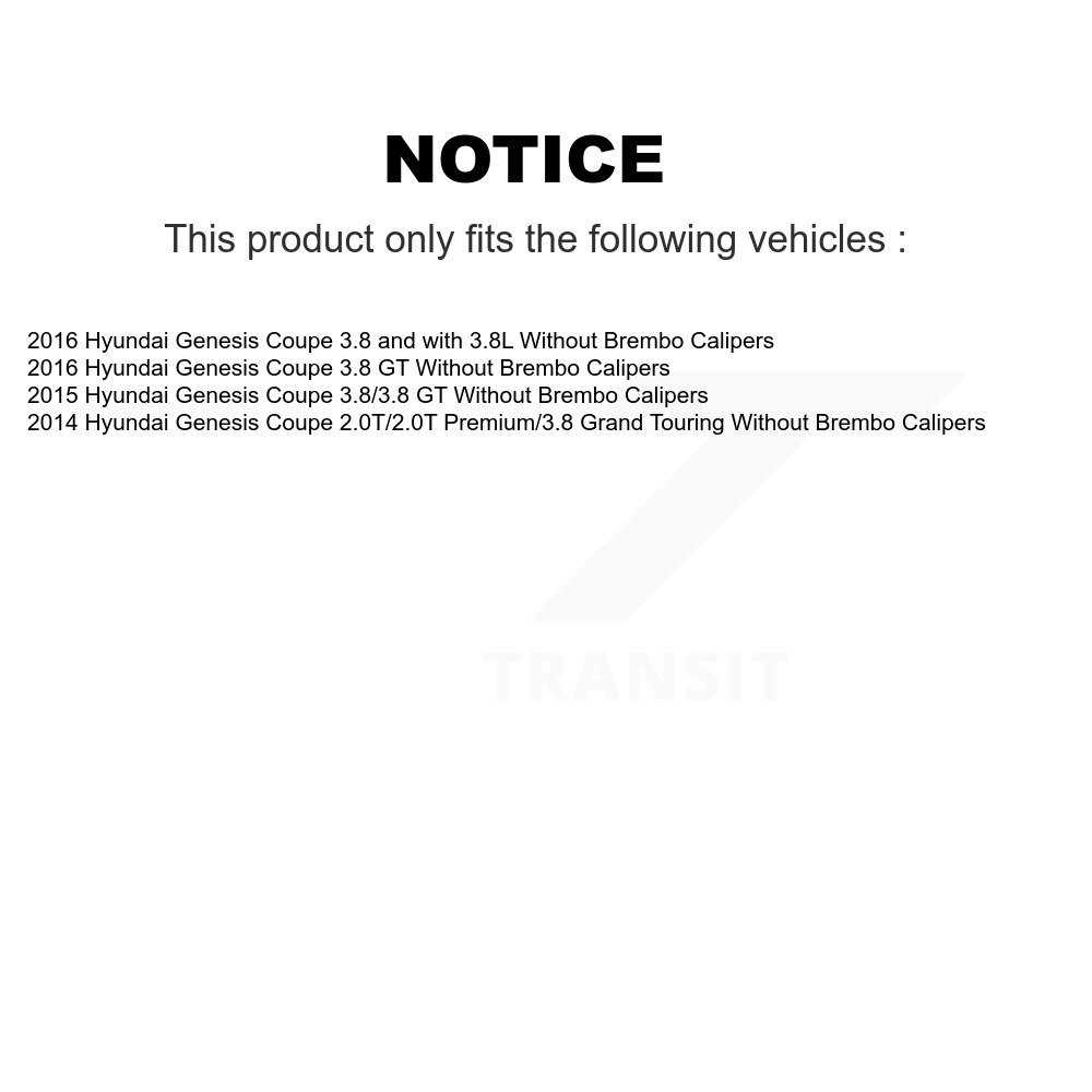 Front Disc Brake Caliper Rotors And Ceramic Pads Kit For Hyundai Genesis Coupe KC8-100303C - Image 2