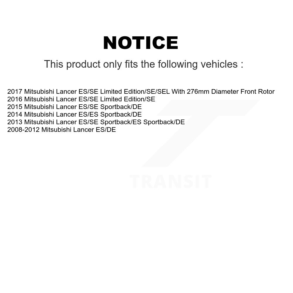Front Disc Brake Caliper Rotors And Ceramic Pads Kit For Mitsubishi Lancer KC8-100321C - Image 2
