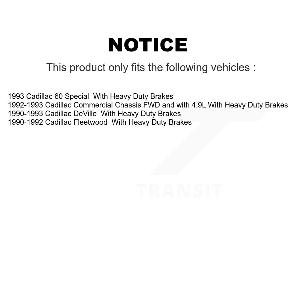 Front Disc Brake Caliper Rotor Ceramic Pad Kit For Cadillac DeVille Fleetwood 60 Special KC8-100334C - Image 2