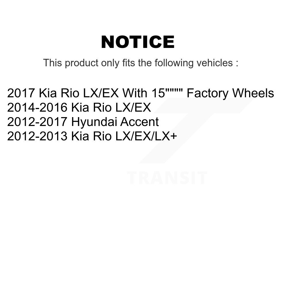 Front Disc Brake Caliper Rotors And Ceramic Pads Kit For Hyundai Accent Kia Rio KC8-100335C - Image 2