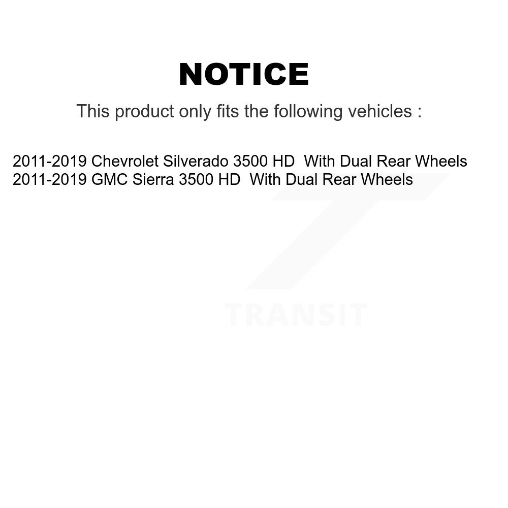 Rear Disc Brake Caliper Rotor Ceramic Pad Kit For GMC Sierra 3500 HD Chevrolet Silverado KC8-100379C - Image 2