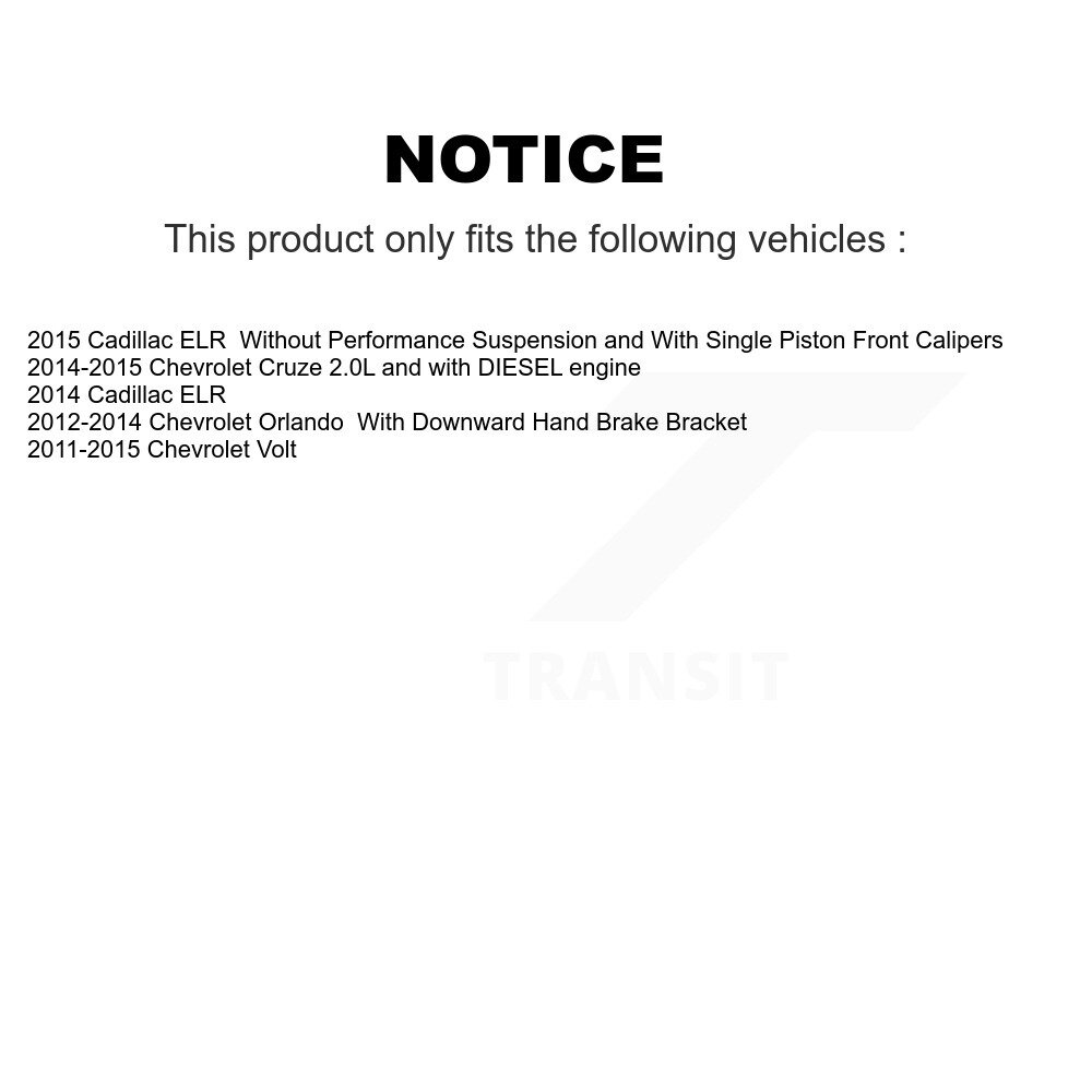Rear Brake Caliper Rotor & Ceramic Pad Kit For Chevrolet Cruze Orlando Volt Cadillac ELR KC8-100404C - Image 2