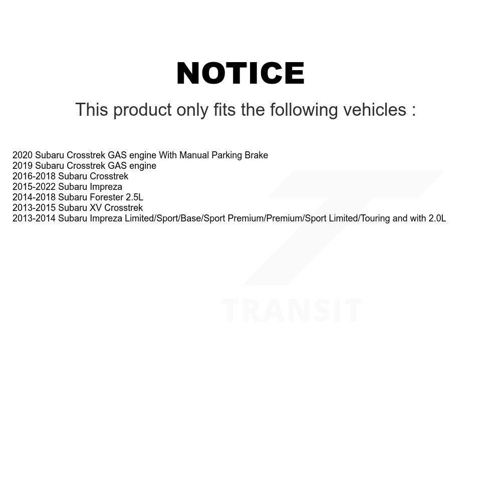 Rear Disc Brake Caliper Rotor & Ceramic Pad Kit For Subaru Impreza Forester Crosstrek XV KC8-100455C - Image 2