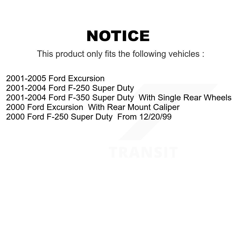 Rear Disc Brake Caliper Rotors Ceramic Pad Kit For Ford F-350 Super Duty F-250 Excursion KC8-100524C - Image 2