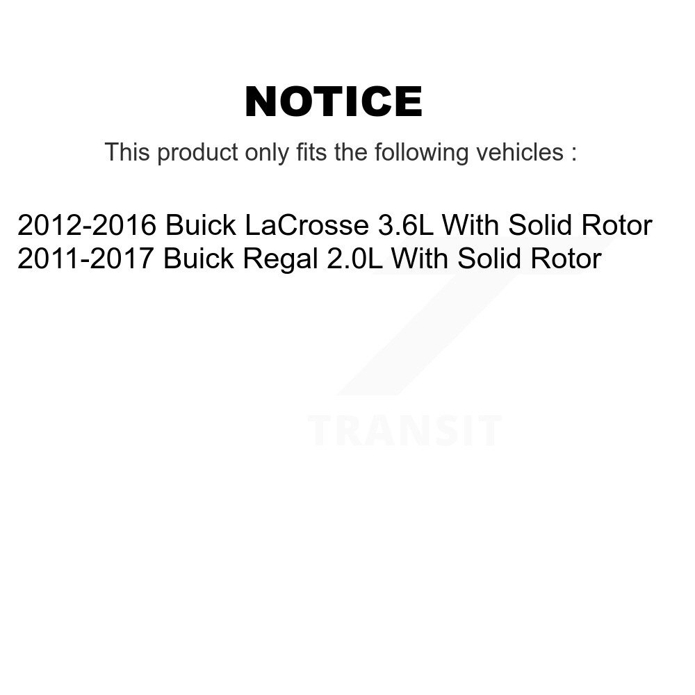 Rear Disc Brake Caliper Rotors Ceramic Pad Kit For Buick Regal LaCrosse With Solid Rotor KC8-100529C - Image 2