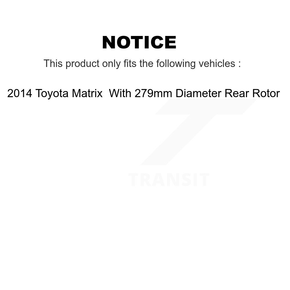 Rear Disc Brake Caliper Rotors And Ceramic Pads Kit For Toyota Matrix KC8-100554C - Image 2