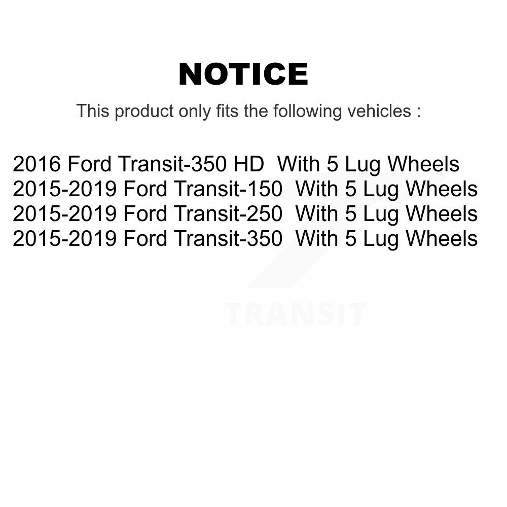 Rear Brake Caliper Rotor Ceramic Pad Kit For Ford Transit-250 Transit-150 Transit-350 HD KC8-100568C - Image 2