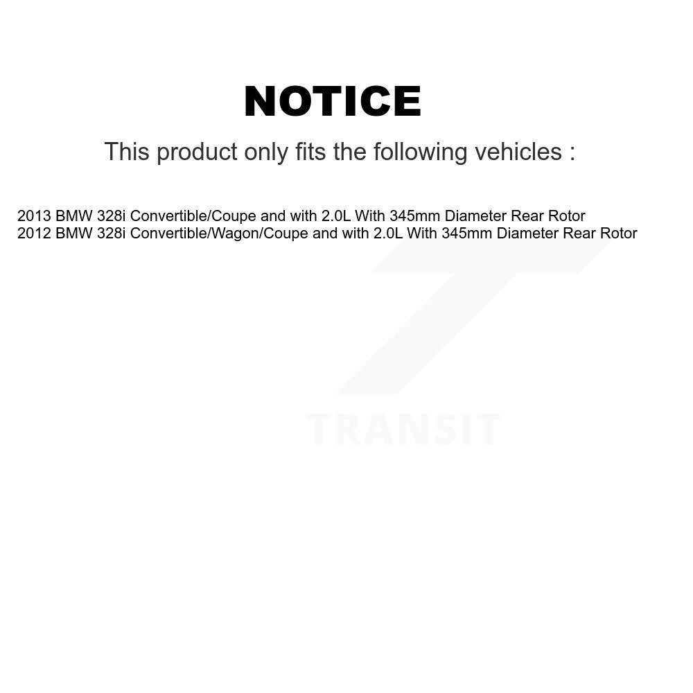 Rear Brake Caliper Rotor And Ceramic Pad Kit For BMW 328i With 345mm Diameter KC8-100587C - Image 2