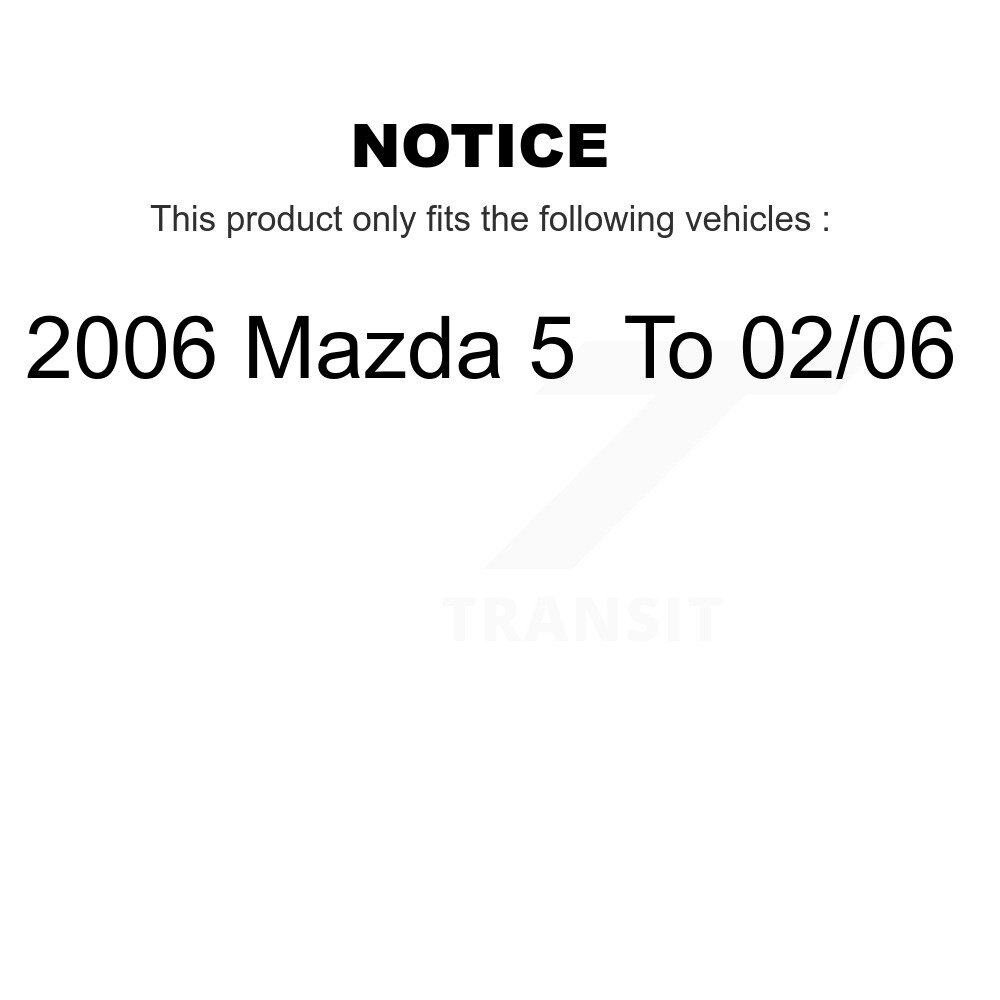 Rear Disc Brake Caliper Rotors And Ceramic Pads Kit For 2006 Mazda 5 To 02 06 KC8-100627C - Image 2