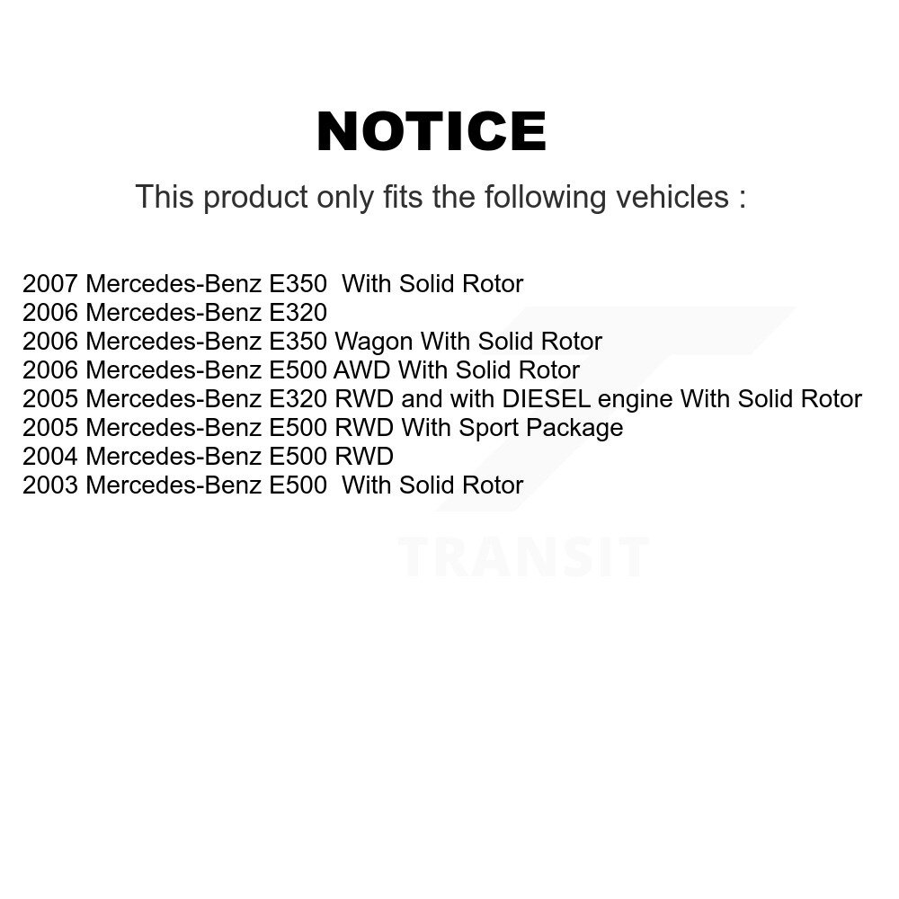 Rear Disc Brake Caliper Rotors And Ceramic Pads Kit For Mercedes-Benz E350 E320 E500 KC8-100629C - Image 2