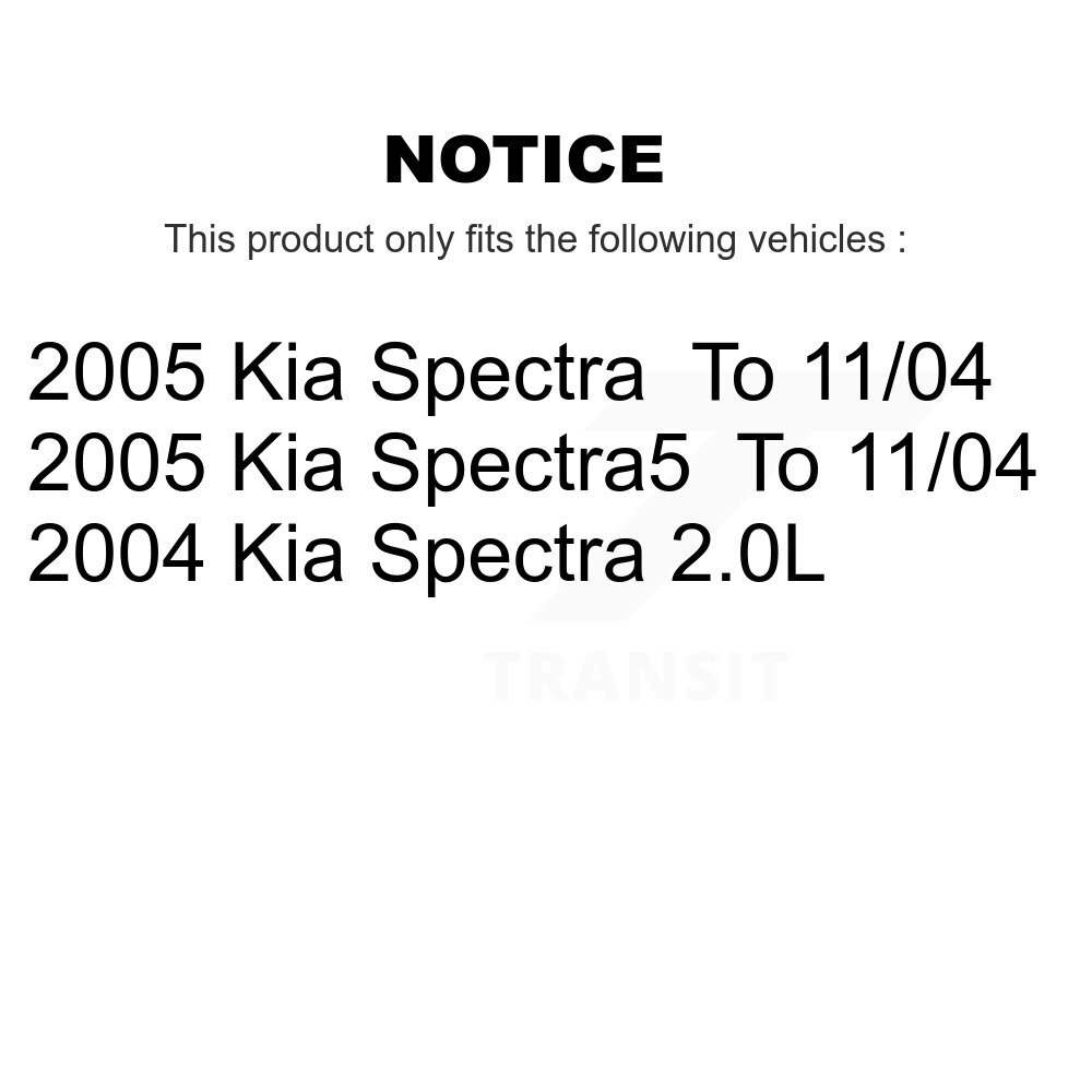 Rear Disc Brake Caliper Rotors And Ceramic Pads Kit For Kia Spectra Spectra5 KC8-100642C - Image 2