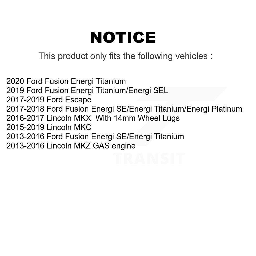 Rear Disc Brake Caliper Rotor Ceramic Pad Kit For Ford Escape Fusion Lincoln MKC MKX MKZ KC8-100665C - Image 2