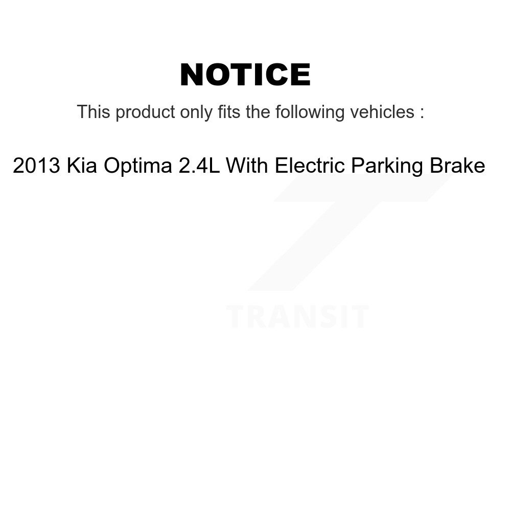 Rear Brake Caliper Rotor Ceramic Pad Kit For Kia Optima 2.4L With Electric Parking KC8-100676C - Image 2
