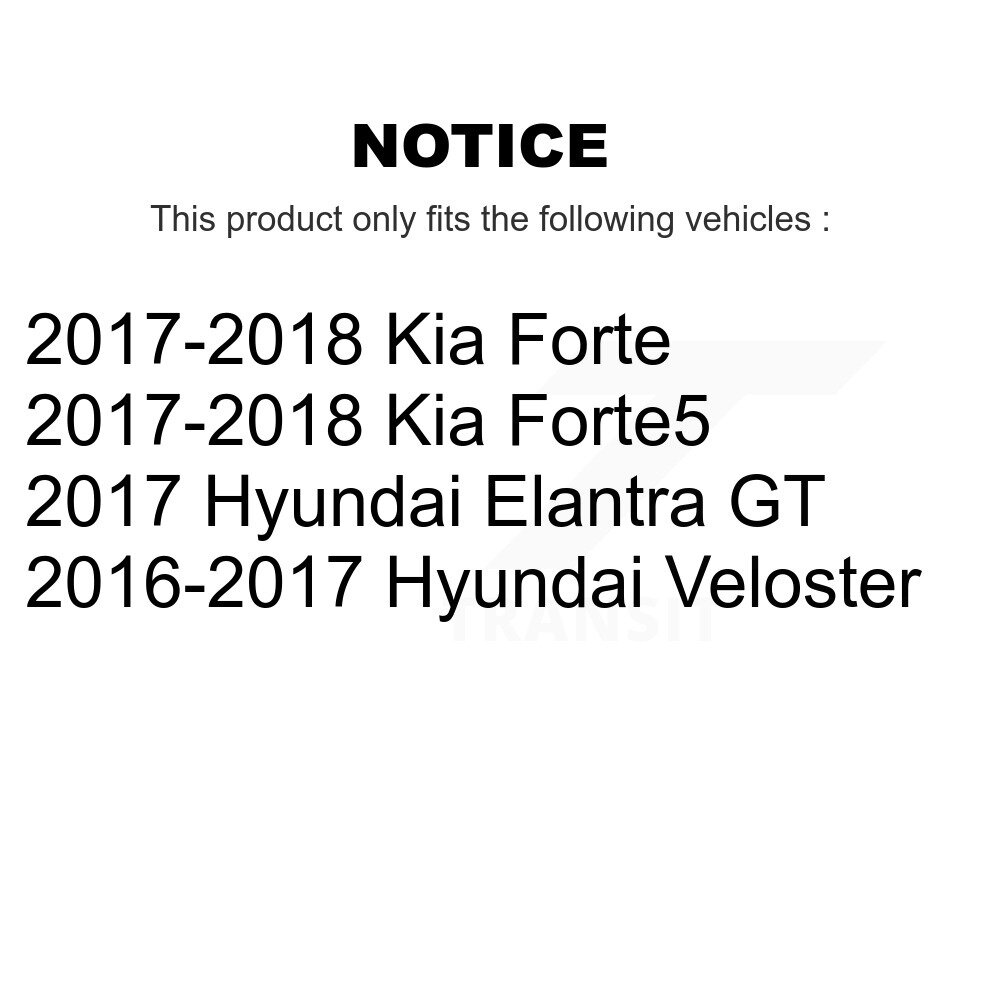 Rear Disc Brake Caliper Rotors And Ceramic Pads Kit For Hyundai Veloster Elantra GT KC8-100682C - Image 2