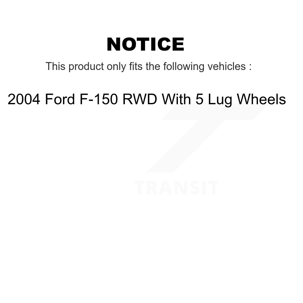 Front Disc Brake Caliper Rotor Ceramic Pad Kit For 2004 Ford F-150 RWD With 5 Lug Wheels KC8-100728C - Image 2