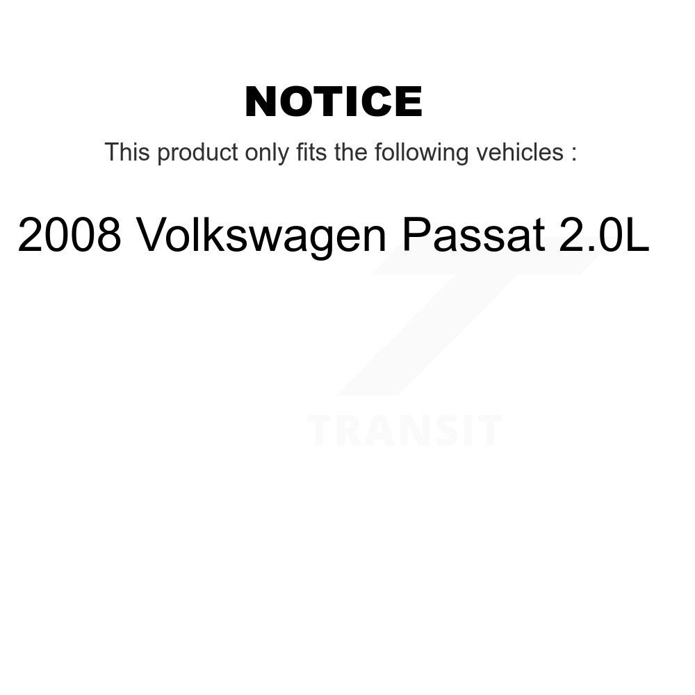 Front Rear Brake Caliper Rotors & Ceramic Pad Kit (10Pc) For 2008 Volkswagen Passat 2.0L KC8-101005C - Image 2