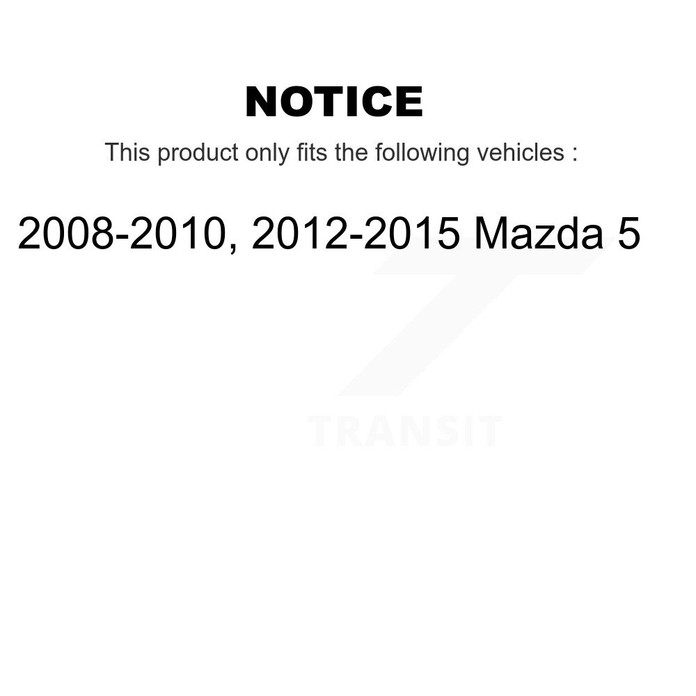 Front Rear Disc Brake Caliper Rotors And Ceramic Pads Kit (10Pc) For Mazda 5 KC8-101024C - Image 2