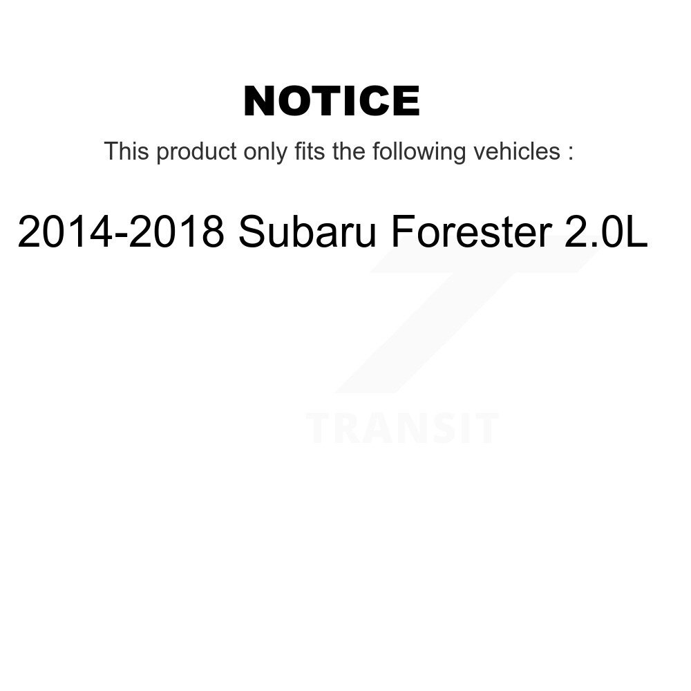 Front Rear Brake Caliper Rotor Ceramic Pad Kit (10Pc) For 2014-2018 Subaru Forester 2.0L KC8-101051C - Image 2
