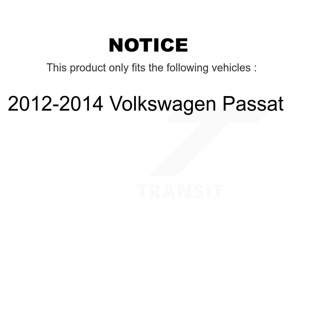 Front Rear Brake Caliper Rotors & Ceramic Pad Kit (10Pc) For 2012-2014 Volkswagen Passat KC8-101053C - Image 2