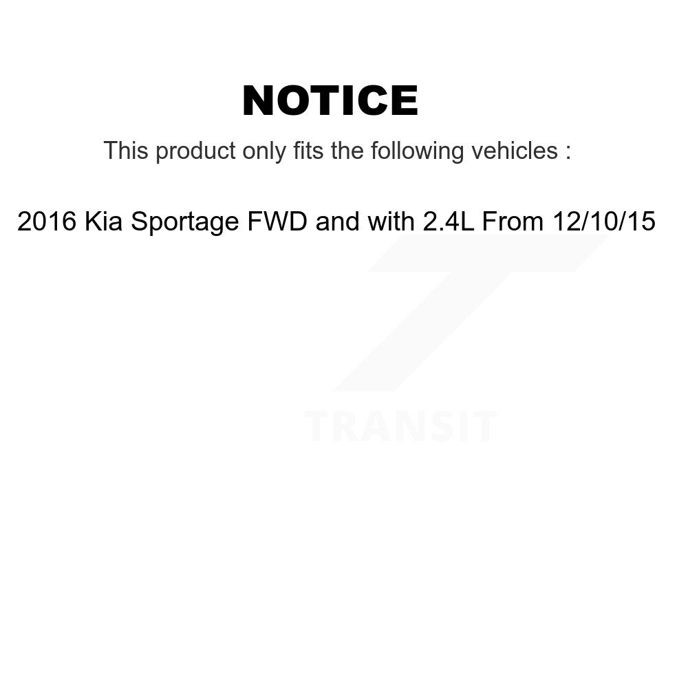 Front Rear Brake Caliper Rotors Ceramic Pad Kit (10Pc) For 16 Kia Sportage FWD with 2.4L KC8-101077C - Image 2