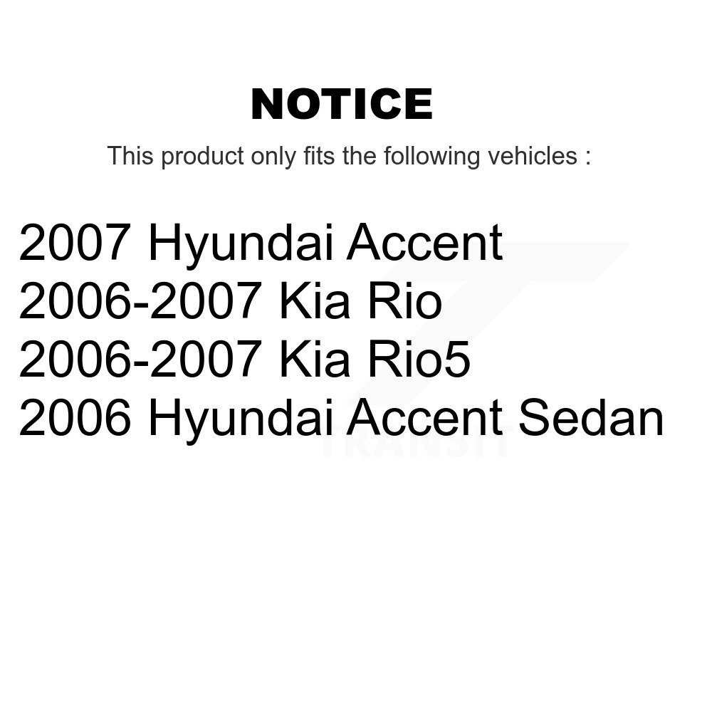 Front Rear Brake Caliper Rotors & Ceramic Pad Kit (10Pc) For Hyundai Accent Kia Rio5 Rio KC8-101129C - Image 2