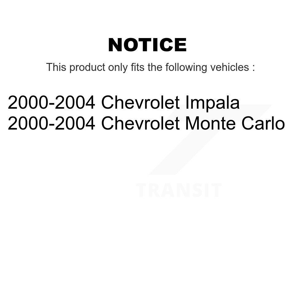 Front Rear Brake Caliper Rotor & Ceramic Pad Kit (10Pc) For Chevrolet Impala Monte Carlo KC8-101162C - Image 2