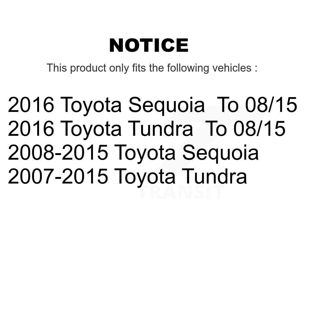 Front Rear Disc Brake Caliper Rotor And Ceramic Pad Kit (10Pc) For Toyota Tundra Sequoia KC8-101189C - Image 2