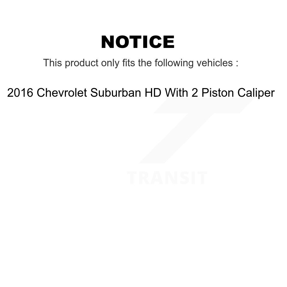 Front Rear Brake Caliper Rotor And Ceramic Pad Kit (10Pc) For 2016 Chevrolet Suburban HD KC8-101196C - Image 2