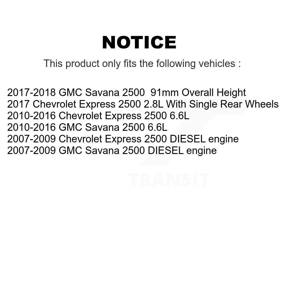 Front Rear Disc Brake Caliper Rotor Ceramic Pad Kit (10Pc) For GMC Savana 2500 Chevrolet KC8-101204C - Image 2