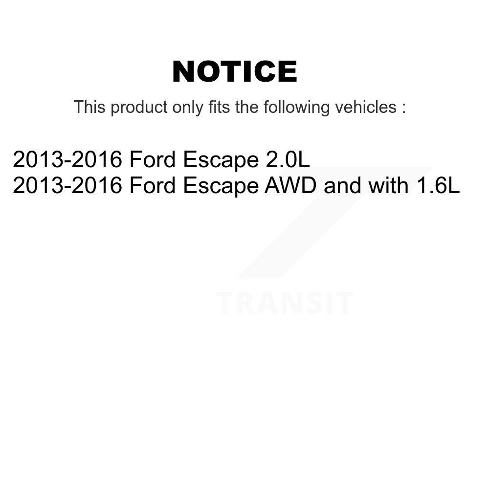 Front Rear Disc Brake Caliper Rotors And Ceramic Pads Kit (10Pc) For Ford Escape KC8-101215C - Image 2