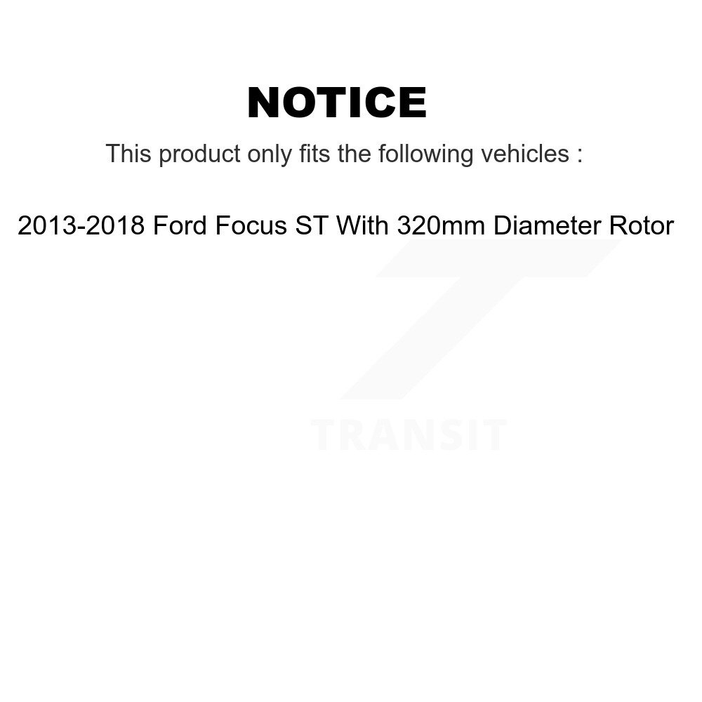 Front Rear Disc Brake Caliper Rotor & Ceramic Pad Kit (10Pc) For 2013-2018 Ford Focus ST KC8-101216C - Image 2