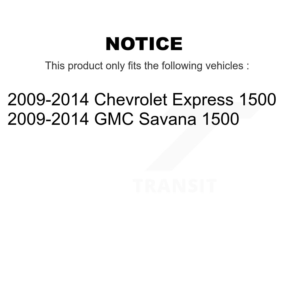 Front Rear Brake Caliper Rotor And Ceramic Pad Kit (10Pc) For Chevrolet Express 1500 GMC KC8-101219C - Image 2