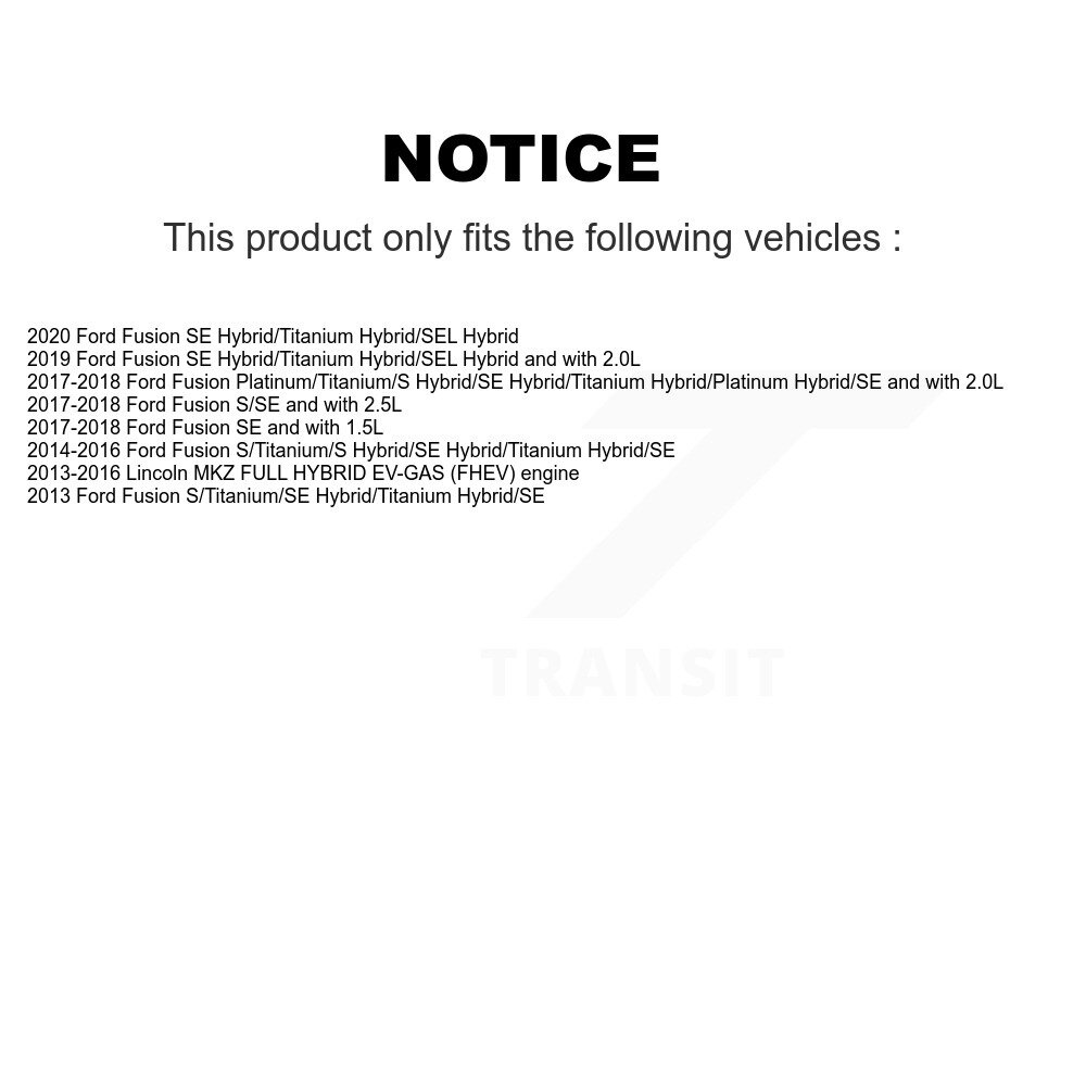 Front Rear Disc Brake Caliper Rotor & Ceramic Pad Kit (10Pc) For Ford Fusion Lincoln MKZ KC8-101240C - Image 2