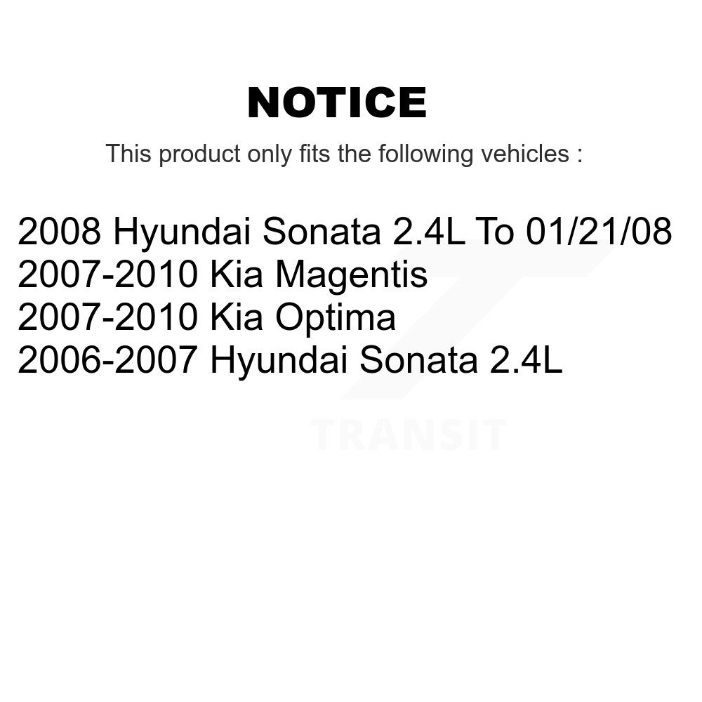 Front Rear Disc Brake Caliper Rotor Ceramic Pad Kit (10Pc) For Hyundai Sonata Kia Optima KC8-101258C - Image 2