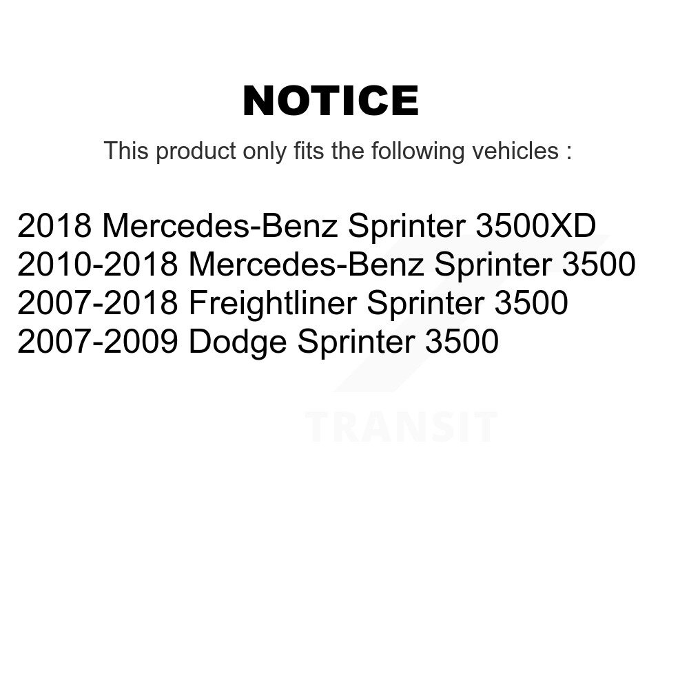 Front Brake Caliper Rotor & Ceramic Pad Kit For Sprinter 3500 Mercedes-Benz Dodge 3500XD KC8-101333C - Image 2