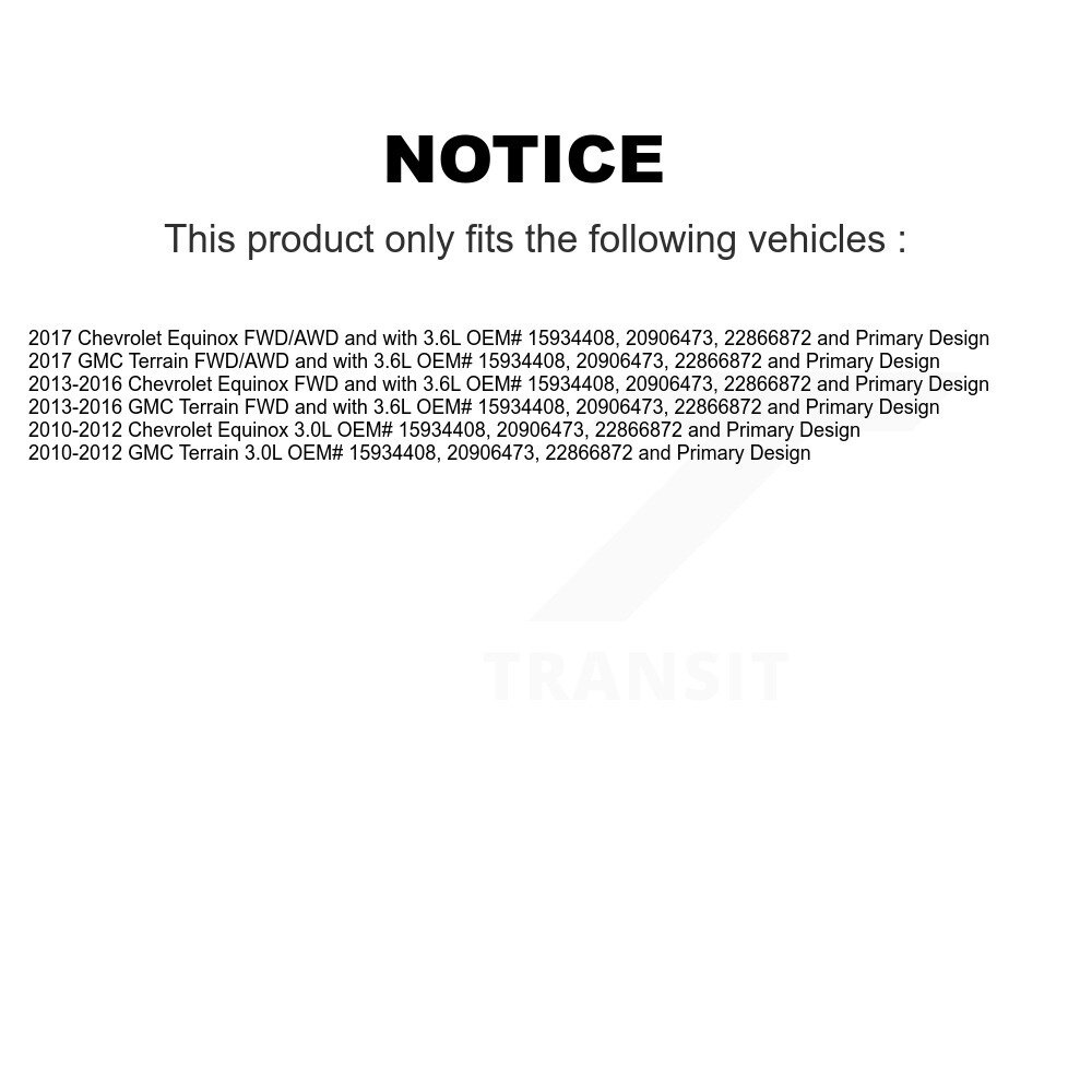 Front CV Axle Drive Shaft Assembly Kit For Chevrolet Equinox GMC Terrain Primary Design KCV-100012 - Image 2